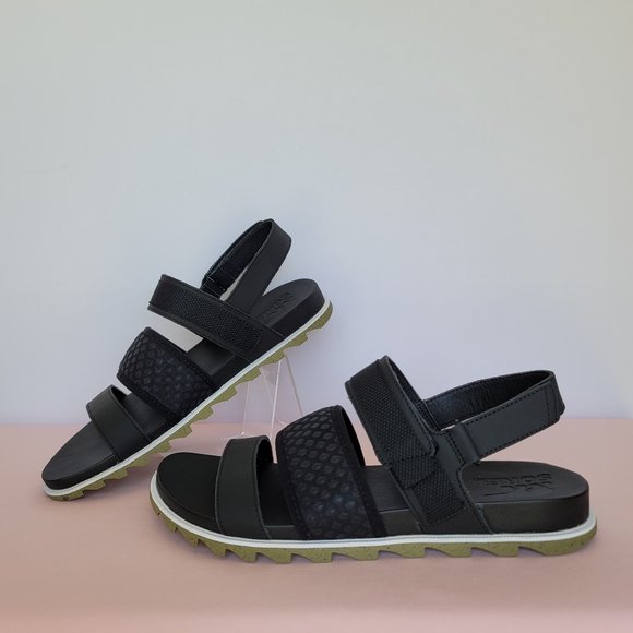 SOREL Roaming Decon Slingback Sandals- Women's Size 10 - Black/Olive color⭐ - Picture 8 of 16